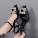French-style Pointed-toe Buckle High-heeled Women's Fashion Sandals, 2026 New Summer Mid-heel Stiletto Shoes With_vogvips.com