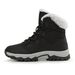 Women's Shoes Winter Snow Boots With Thick Fleece Lining, Round Toe, Rubber Sole, Casual Comfortable Mid-Calf Boots For Cold Weather_vogvips.com