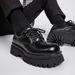 Thick Soled Invisible Height Increasing Leather For Casual Derby Shoes, Big Toe Hairstylist Workwear, Low Top Martin_vogvips.com