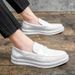 Suitable For All Seasons White For Men Casual Slip-On Patent Leather Shiny Thick Sole Loafers Moccasins Men's Photography Wedding Dress Shoes_vogvips.com