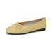 Square Head Shallow Mouth Ballet Flats Women's Bow French Single Shoes Soft-soled Grandma Shoes_vogvips.com