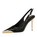 373-19 Wind Heels Women's High Thin Heels, Shallow Mouth Metal Pointed Hollow Back Strap Single Shoes_vogvips.com
