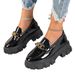 New Winter Metal Buckle One Foot Loafers Sole Thick Heel British Style Versatile Small Leather Shoes For Women_vogvips.com