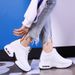 Women's Shoes With Inner Height Increase, Mesh Breathable Air-cushioned White Shoes_vogvips.com