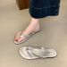 2025 Spring Summer New Style Clip-Toe Casual Beach Flip-Flops Large Size Flat Slippers For Women_vogvips.com