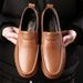 Euro Step 2025 New Top Layer Cowhide Slip-On Soft Surface Non-Slip Men's Shoes_vogvips.com