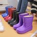 Waterproof And Fleece Women's Warm EVA Rain Boots For Laundry, Car Washing, Kitchen Hygiene Shoes, Work, Anti Freezing,_vogvips.com