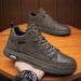 European Warm Series Men's Martin Summer High-top British Casual Leather High-end Work Boots Slip-on Sneakers Trendy Shoes_vogvips.com