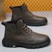 Men's Shoes Genuine Leather 2025 New Work Boots Retro American British Style Men's High Top Trendy Leather Boots_vogvips.com