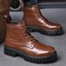 European Warm Series Men's Autumn Winter Fleece-Lined Thickened Mid-Cut Casual British Style Martin Thick Sole Work Boots_vogvips.com