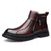 Men's Shoes Wool Velvet Warm High-top Men's Sot-soled Casual Leather Boots Martin Boots Tide_vogvips.com