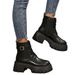 New Plus Size Martin Boots For Women, Fashionable And Versatile, British Style Short Thick Soled, Height Increasing,_vogvips.com