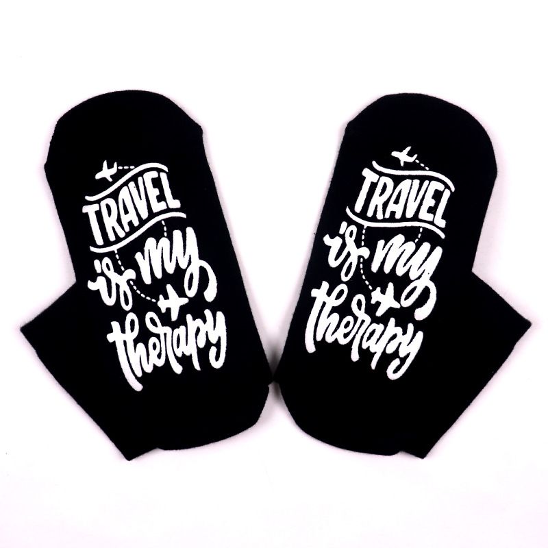 Mid-tube casual sports cotton socks sole letter non-slip adhesive floor socks_vogvips.com