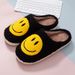 Cute Smiling Face Thickened Warm Cotton Slippers_vogvips.com