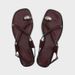 Women's Spring Thong Flat Sandals Crimson Red Metallic Decorated Strappy Outdoor Beach Slippers_vogvips.com