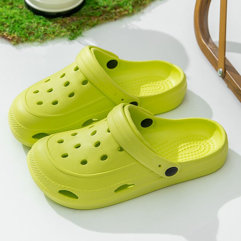 Summer Outdoor Beach Wear, Lightweight Half Closed Heel Sandals, Couple Style, Closed Toe, Drain Proof Sandals For Men_vogvips.com