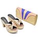Spliced color high-heeled sandals and bag set banquet party design_vogvips.com