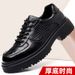 Fashion Trend Leather Men Business Casual Thick Sole Height Increasing Men's Crocodile Pattern Derby Shoes Spring New_vogvips.com