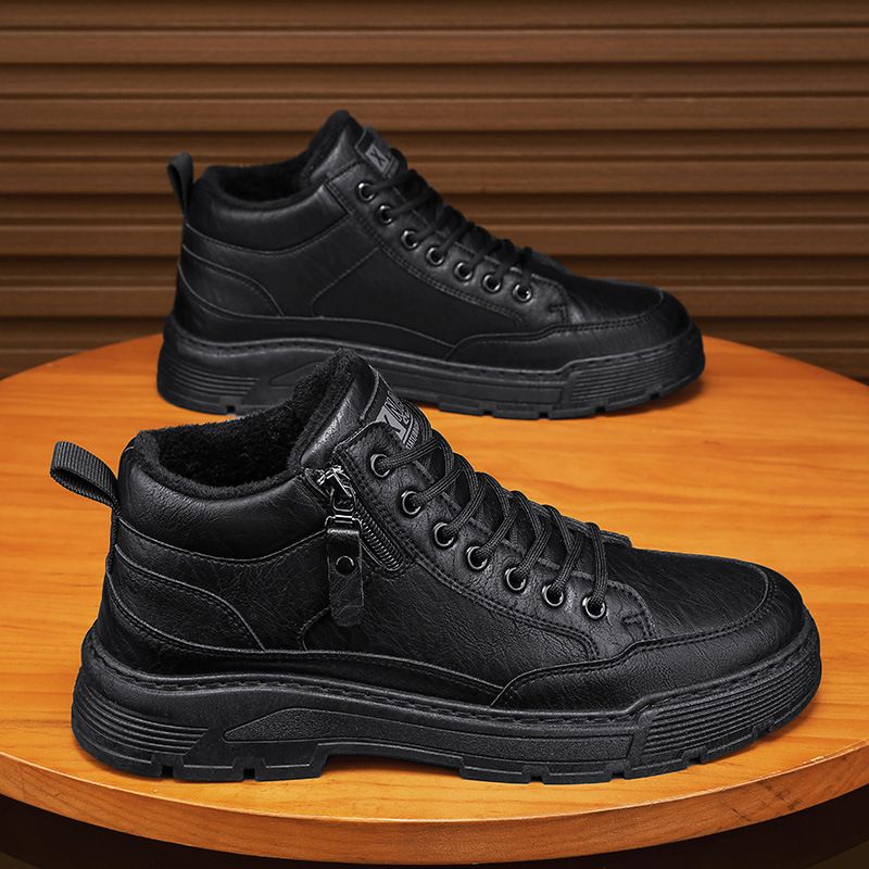 European Warm Series Martin 2025 Autumn Winter Men's Sports Ultra-fine Fiber Surface Warm Side Zipper Low-top Work Boots_vogvips.com