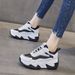 Autumn Winter New Women's Casual Sports Hidden Wedge 8cm Breathable Thick Sole Platform With Velcro Dad Shoes For Women_vogvips.com