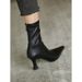 Super Soft~French Style Sexy Pointed Toe Small Stretch Slim Short Cat High Heel And Bare Thin Single Boots For Women_vogvips.com