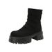 Women's Leather Short Wrinkled Thick Sole Reverse Slouch Solid Color Autumn Winter Retro Melad Stretch Slim Boots_vogvips.com