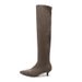 31712-15 Over-the-Knee Long Non-Slip Black Suede Basic Style Autumn Winter Sock Fashion Elastic High Heel Boots_vogvips.com