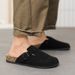 Plus Size 47 Men Half Shoes Casual Loafers Cork Clogs Slippers Fashion Suede Slip-on Flat Sandals Soft-Soled Casual Sandals_vogvips.com