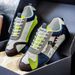 Men's Color Block Sneakers - Retro Racing Style Chunky Casual Shoes, Breathable Mesh Lightweight Walking Shoes For Streetwear_vogvips.com