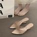 Fairy Wind Diamond Thin Strap Pointed Toe Open Toe Wedge Heel Sandals Women's Skirt French Beautiful Open Toe Flip Flops_vogvips.com