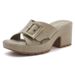 New 2025 Spring Summer Thick Sole Sandals For Women Casual Comfortable Large Size Metal Buckle Slippers_vogvips.com