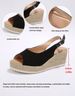 Women's Chunky Heel Sandals, Comfortable Elegant Summer Shoes, Waterproof Platform, Slip-On, Large Size, Outdoor Daily_vogvips.com