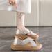 Women's Summer Ultra-soft Non-slip Cool Shoes With Breathable Woven Pattern, Versatile And Comfortable Thick-soled Casual Flip-flops_vogvips.com
