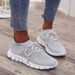 Foreign Trade Large Size Shallow Mouth Thick Spring And Autumn New Women's Breathable Fly Knit Soft Sole Comfortable_vogvips.com