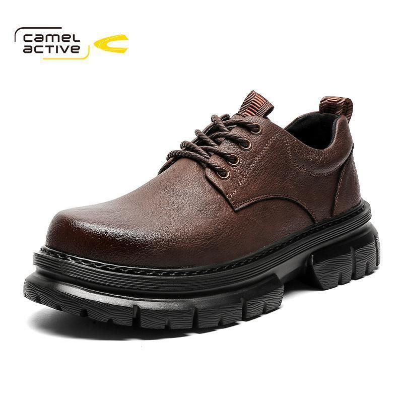 Suitable For All Seasons German Camel Dynamic Men's Autumn Winter Business Casual Leather Trendy Sole Soft Surface Big Head Shoes Outdoor_vogvips.com