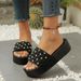 Rhinestone Sponge Platform Sandals For Women Summer Beach Holiday Slippers_vogvips.com
