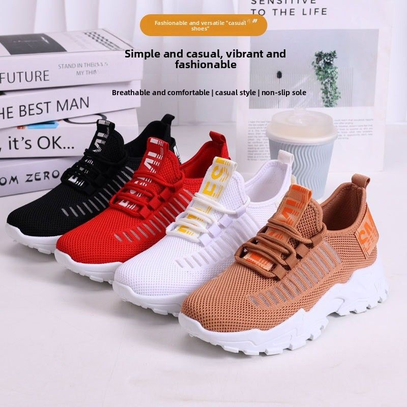 2026 Women's Upper Running Trendy Korean Style Large Size Sneakers Casual Shoes Cross-Border_vogvips.com