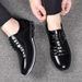 Shoes Casual Round-Toe Lace-Up Loafers - Breathable & Comfortable Slip-On Shoes For Everyday Wear (Blue, Black, Brown, White, Wine Red)_vogvips.com