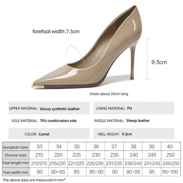 cameido High - Heeled Shoes For Female Etiquette, Pointed - Toe, Thin - Heel, Extra - High - Heeled Single - Soled Shoes, Simple And Elegant_vogvips.com