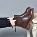 Leather Women 2024 Autumn Winter Simple Casual Flat Martin European American Style Back Zipper Round Toe Short Fleece_vogvips.com