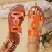 European And American Cross-border Double Buckle Flat Roman Strap Sandals For Women, Retro Casual Lightweight Beach_vogvips.com
