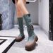 Korean Style Over-the-Knee Long For Women, Denim Washe Shell Toe Thick-Sole Work Fashion Slim Boots, Riing Boots_vogvips.com