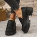 Women's British Style Platform Loafers Plus Size Slip-On Low Top Shoes Thick Sole Autumn New Style_vogvips.com