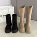 Two-Way Wear Foldable Height-Increasing Over-the-Knee For Women Thick Sole Autumn Winter New Slimming Mid-Calf Long_vogvips.com