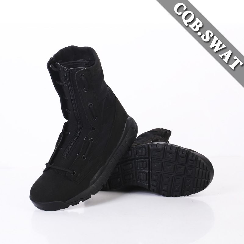 Combat Boots Black Velvet Autumn Combat Boots Canvas Breathable Single Boots High Top Combat Boots_vogvips.com