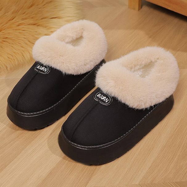 Cozy Plush Slippers For Men And Women - Indoor/Outdoor Winter House Shoes With Non-Slip EVA Sole, Soft Faux Fur Lining, Round Toe Design_vogvips.com