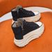 Women's Dad 2023 Autumn High-top Sports Casual Versatile Thick-soled Fashion Short Boots Trendy Shoes Korean Style White_vogvips.com