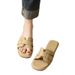 Popular Foreign Trade Women's Summer Slippers, Korean Style, Fashionable Square Toe, Low Heel, Open-toe , Women's Beach Shoes_vogvips.com
