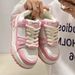 Fashion Sneakers Small White Jogging Women Synthetic PU Splicing Thick Sole Breathable Non Slip Wear Resistant_vogvips.com