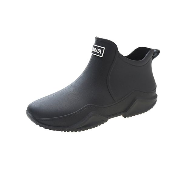 Fashionable Short Tube Rain Boots For Men Wearing Warm Rain Boots For Women Fishing, Car Washing, Kitchen Work, Waterproof Shoes With Rubber Covers_vogvips.com